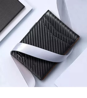 Foto 2 | Cartera De Hombre De Fibra De Carbono Negra Con Rfid