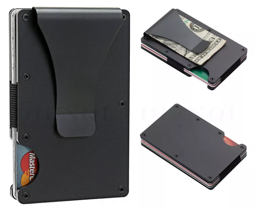 Billetera Tarjetero Xtellar Hombre Aluminio Con Clip Negro