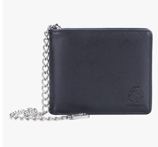 Foto 1 | Cartera Hombre Xtellar Con Proteccion Rfid Cadena Cuero Color Negro Diseño De La Tela Liso