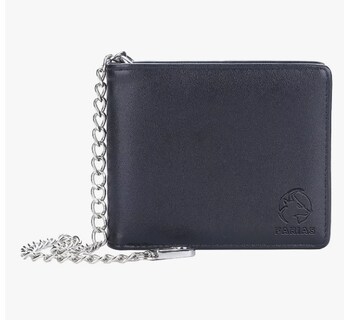 Foto 1 | Cartera Hombre Xtellar Con Proteccion Rfid Cadena Cuero Color Negro Diseño De La Tela Liso