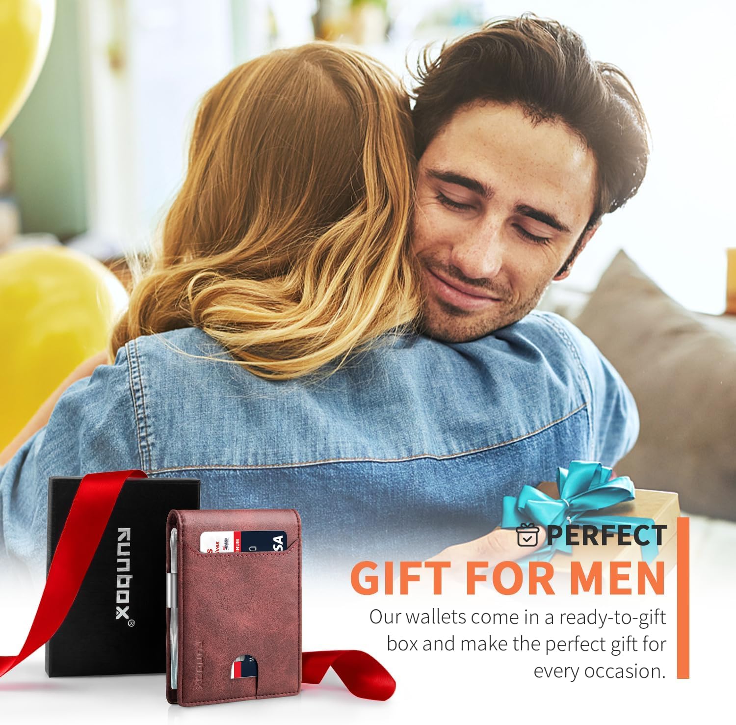 Foto 4 | Billetera Runbox, Delgada, De Piel, Para Billetes, Con Bloqueo Rfid, Para Hombre - Venta Internacional.