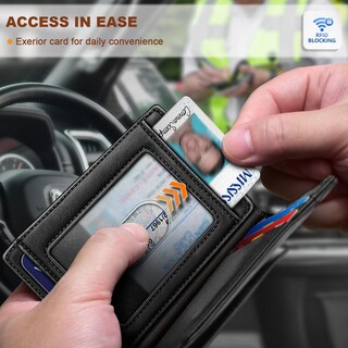 Foto 4 | Cartera Delgada Bulliant Con Cierre Magnético De Piel Auténtica Rfid - Venta Internacional.