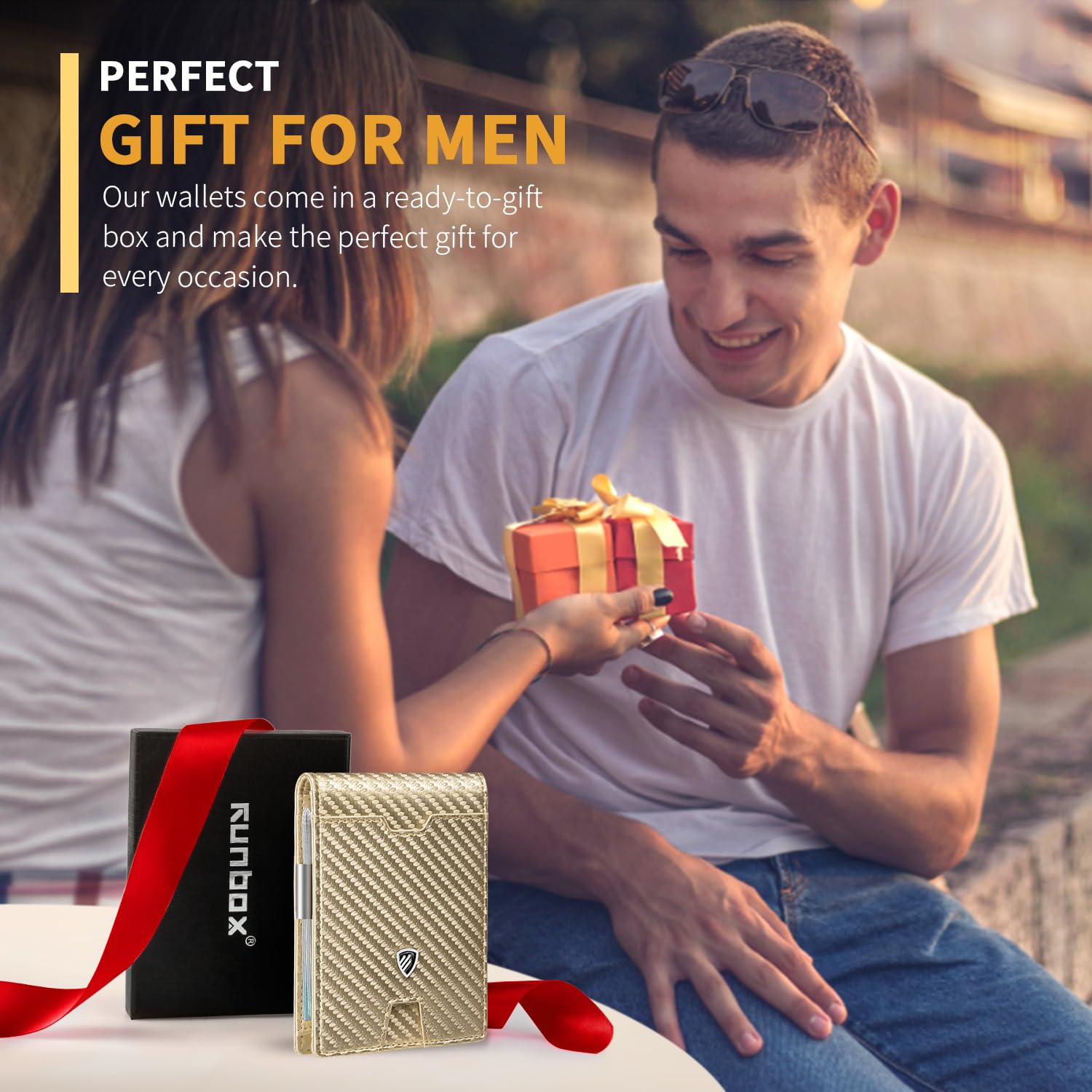 Foto 6 | Billetera Runbox Para Hombre, Delgada, Con Clip Para Billetes Y Bloqueo Rfid - Venta Internacional.