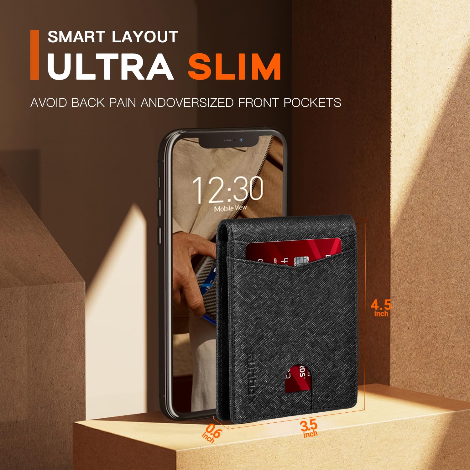 Foto 5 | Cartera Runbox Para Hombre, Delgada, De Piel, Plegable, Con Bloqueo Rfid - Venta Internacional.