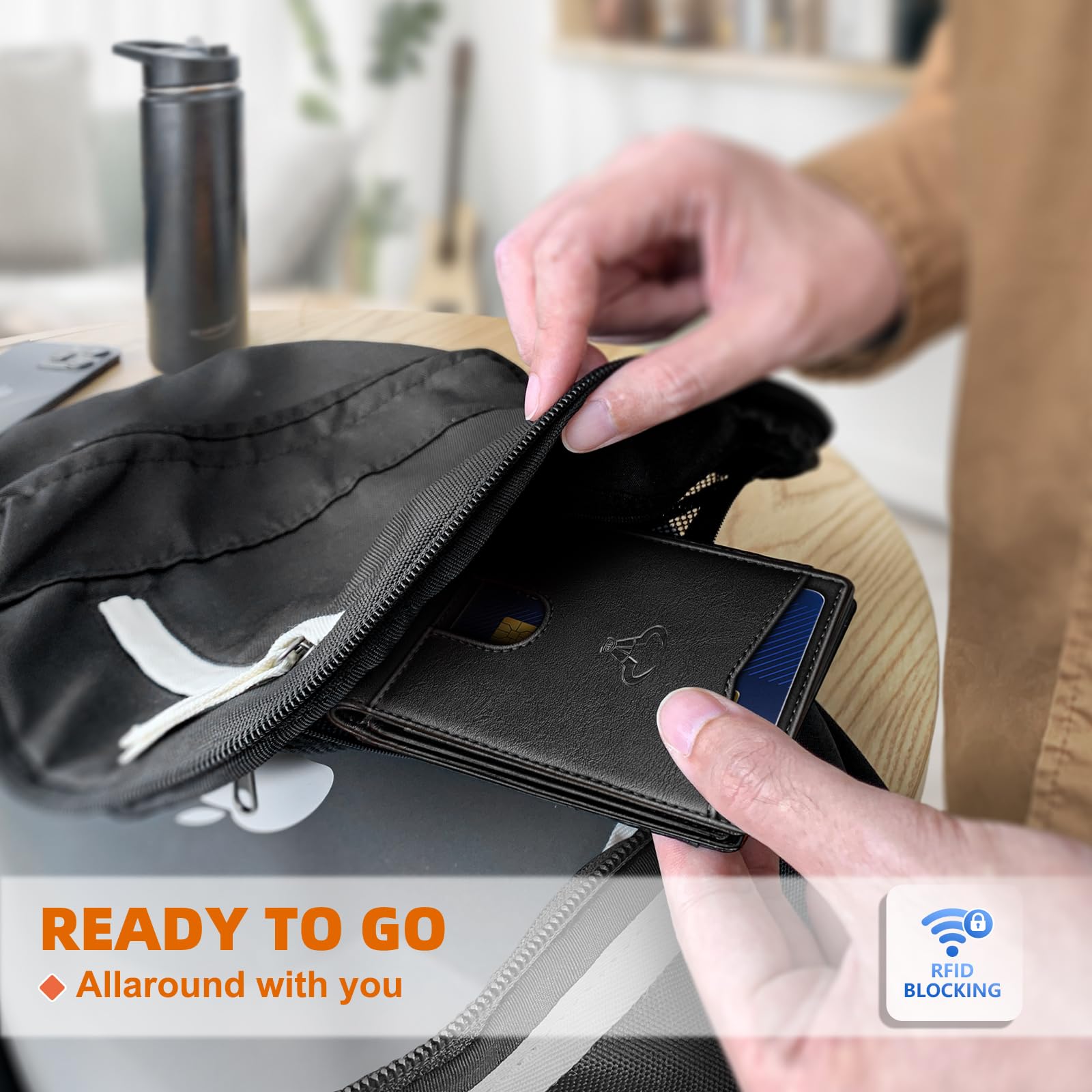 Foto 5 | Billetera Bulliant De Piel Delgada Con Bloqueo Rfid Para Hombre - Venta Internacional.
