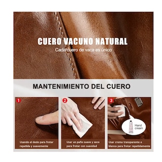 Foto 4 | Cartera Para Hombre De Cuero Genuino Con Bloqueo, Marrón Belug