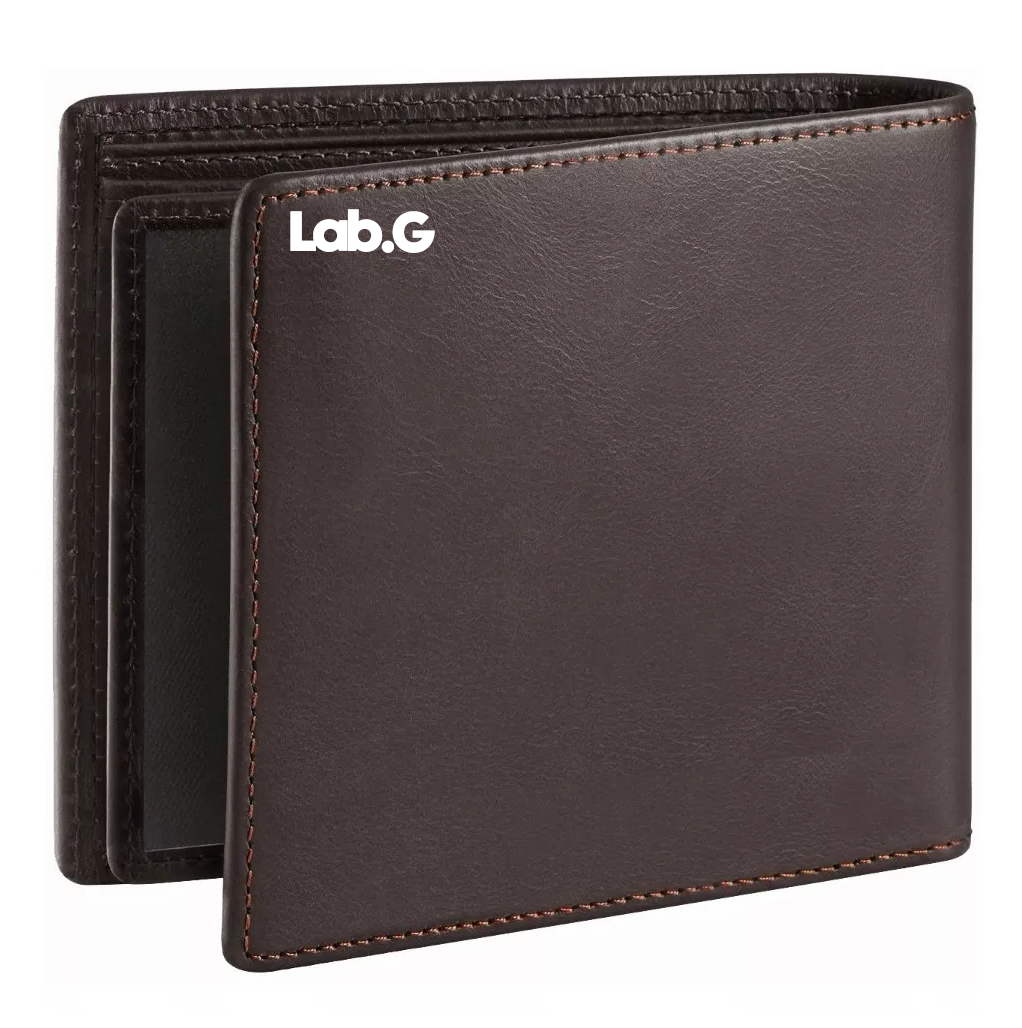 Foto 3 pulgar | Cartera De Hombre Lab.g Piel Genuina Protección, Marrón Oscuro