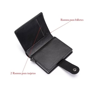 Foto 4 | Cartera De Hombre Lab.g Con Tarjetero De Aluminio Protección Rfid Negro