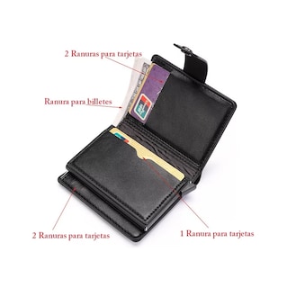Foto 5 | Cartera De Hombre Lab.g Con Tarjetero De Aluminio Protección Rfid Negro