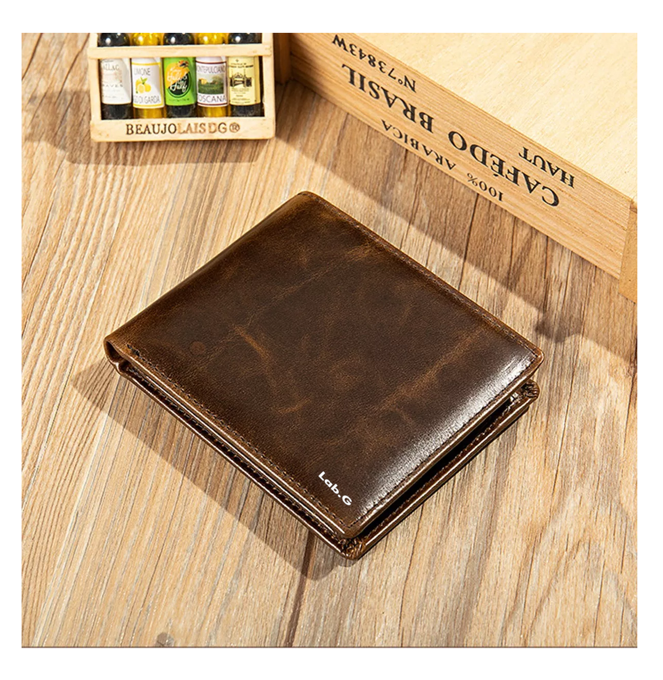 Foto 5 | Cartera 100% Piel Genuina Billetera Calidad Rfid Tarjetero, Marrón Oscuro