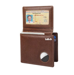 Foto 1 | Cartera De Cuero Lab.g Tarjetero Hombre Con Rfid Bloqueo, Marron
