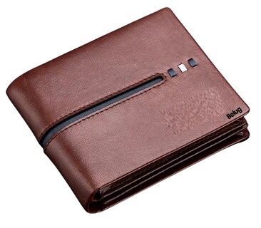 Foto 1 | Cartera Plegable De Piel Genuina Gran Capacidad Para Hombre, Belug Marrón