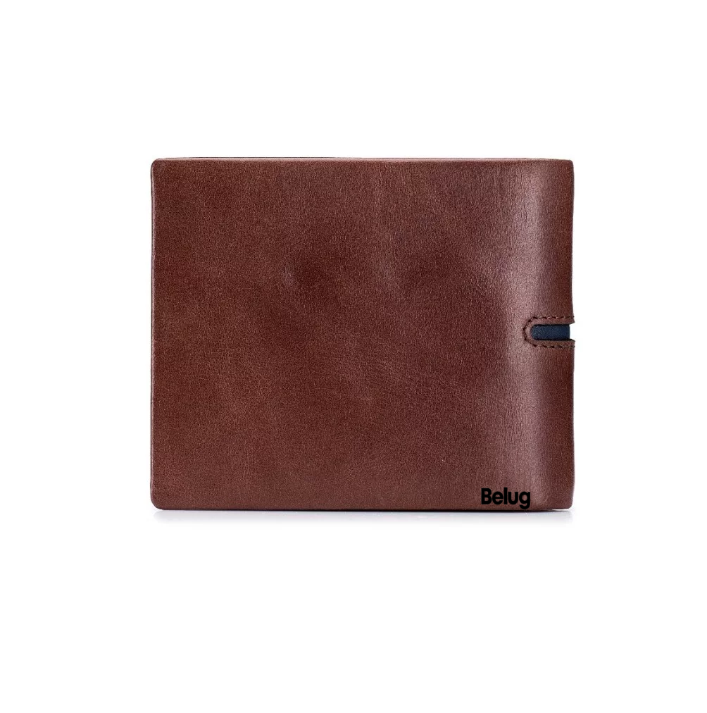 Foto 4 pulgar | Cartera Plegable De Piel Genuina Gran Capacidad Para Hombre, Belug  Marrón