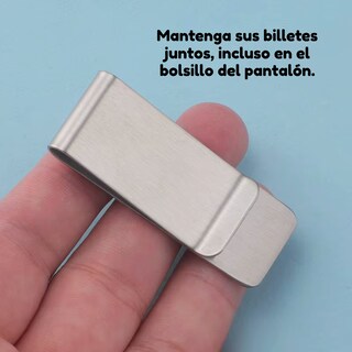 Foto 6 | Clip Sujeta Billetes Cartera Metal Inoxidable Tarjeta