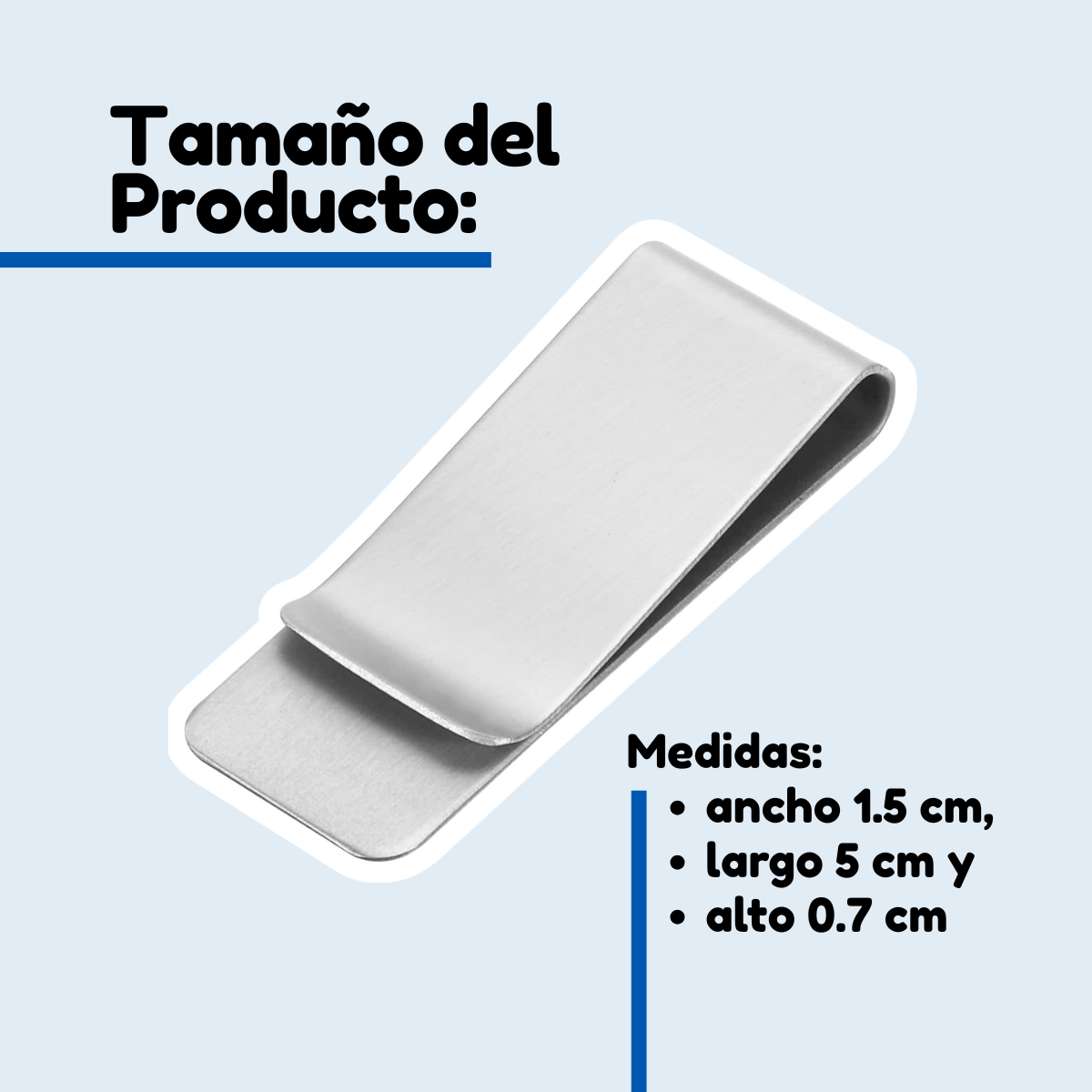 Foto 7 | Clip Sujeta Billetes Cartera Metal Inoxidable Tarjeta