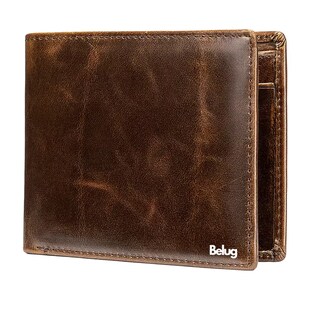 Foto 1 | Cartera 100% Piel Genuina Billetera Calidad Rfid Tarjetero Belug, Marrón Oscuro