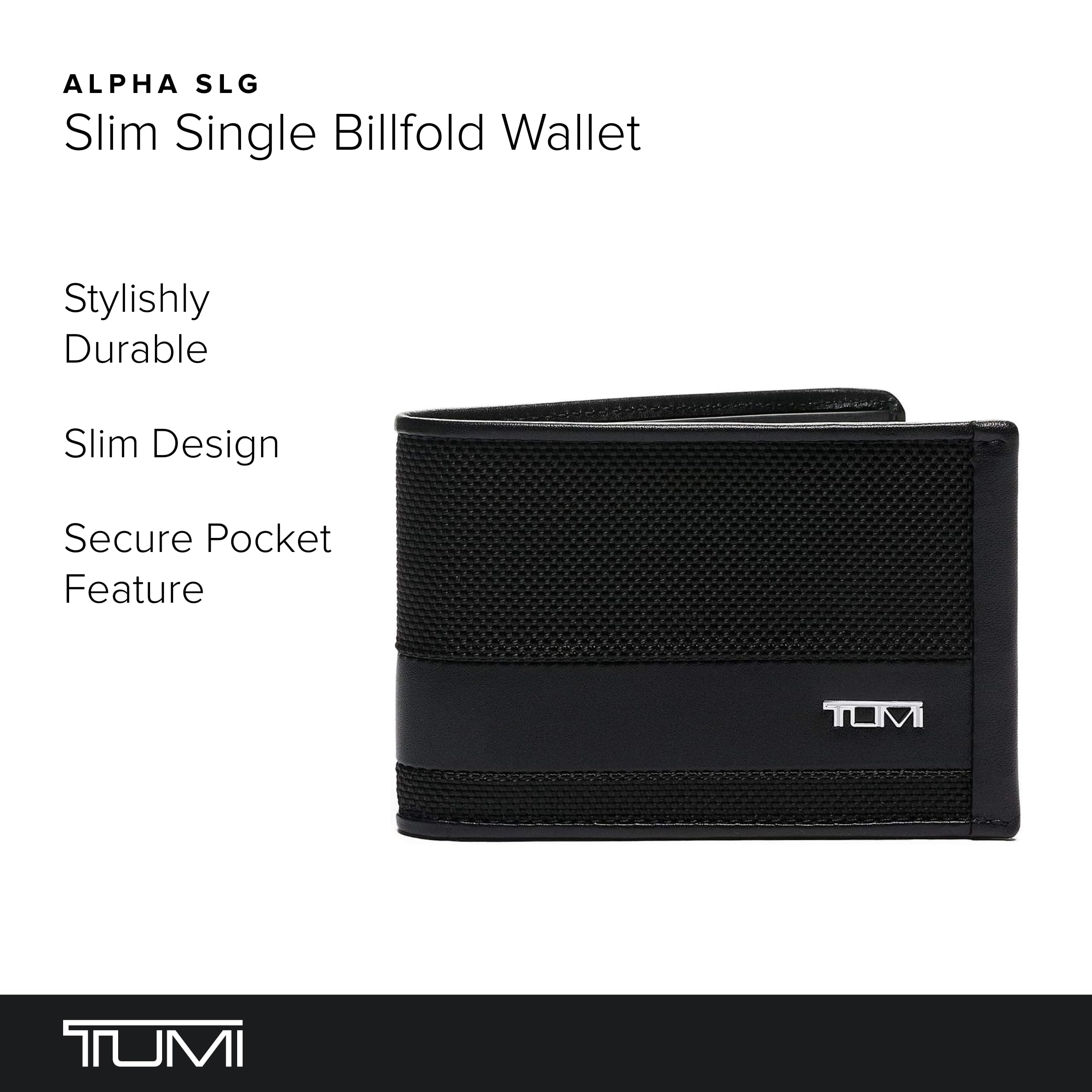 Foto 3 pulgar | Billetera Tumi Alpha Slim De Nailon Balístico Con Pliegue Único, Negra - Venta Internacional.