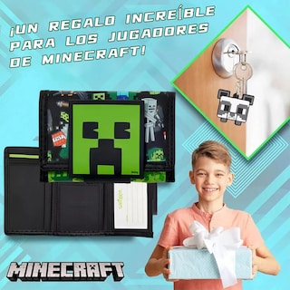 Foto 4 | Carteras Minecraft Smiggle Niños Belug O Monederos Mujer Y Hombre Negro Verde