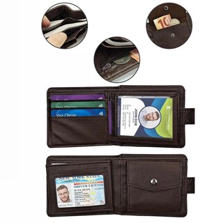 Foto 2 | Cartera Hombre Con Múltiples Tarjetas De Monedero Eo Safe Imports Esi-19374 Marron