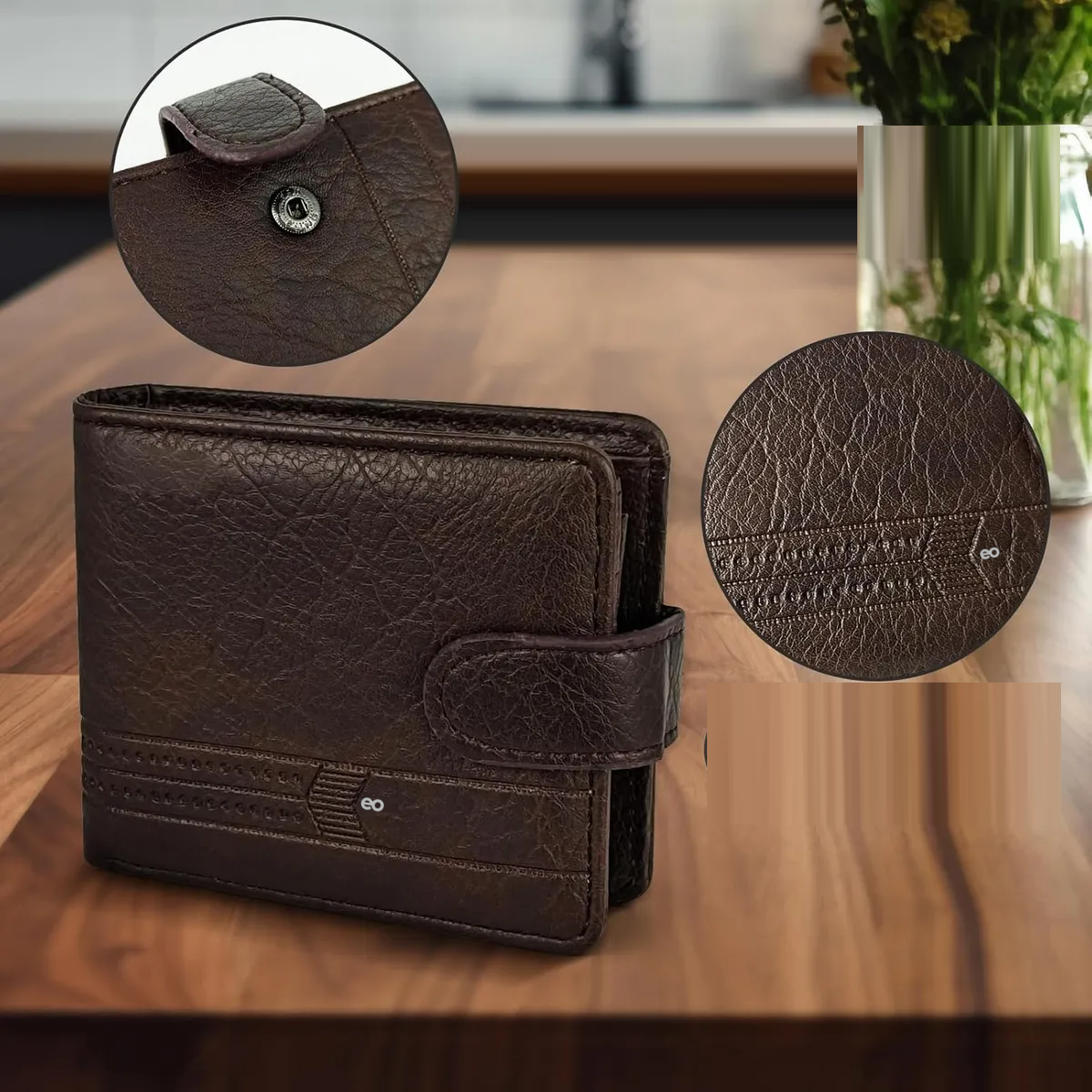 Foto 3 | Cartera Hombre Con Múltiples Tarjetas De Monedero Eo Safe Imports Esi-19374 Marron