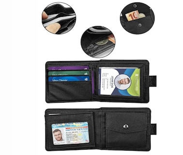 Foto 2 | Cartera Hombre Con Múltiples Tarjetas De Monedero Eo Safe Imports Esi-19375 Negro