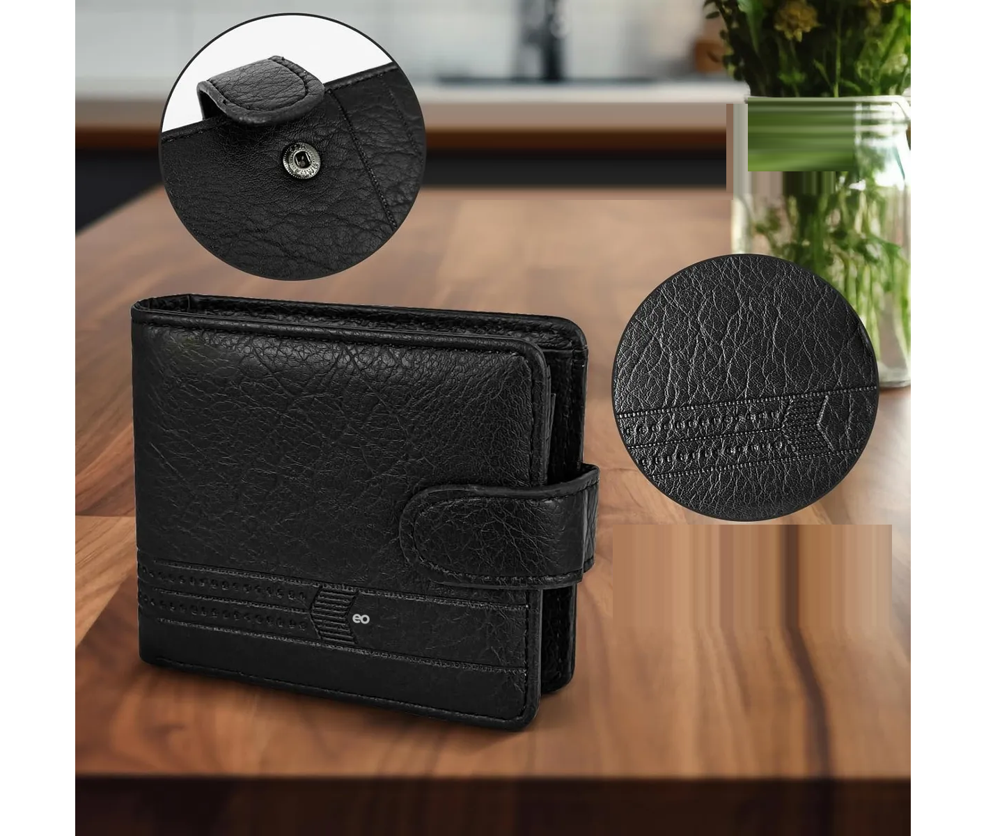 Foto 4 pulgar | Cartera Hombre Con Múltiples Tarjetas De Monedero Eo Safe Imports Esi-19375 Negro
