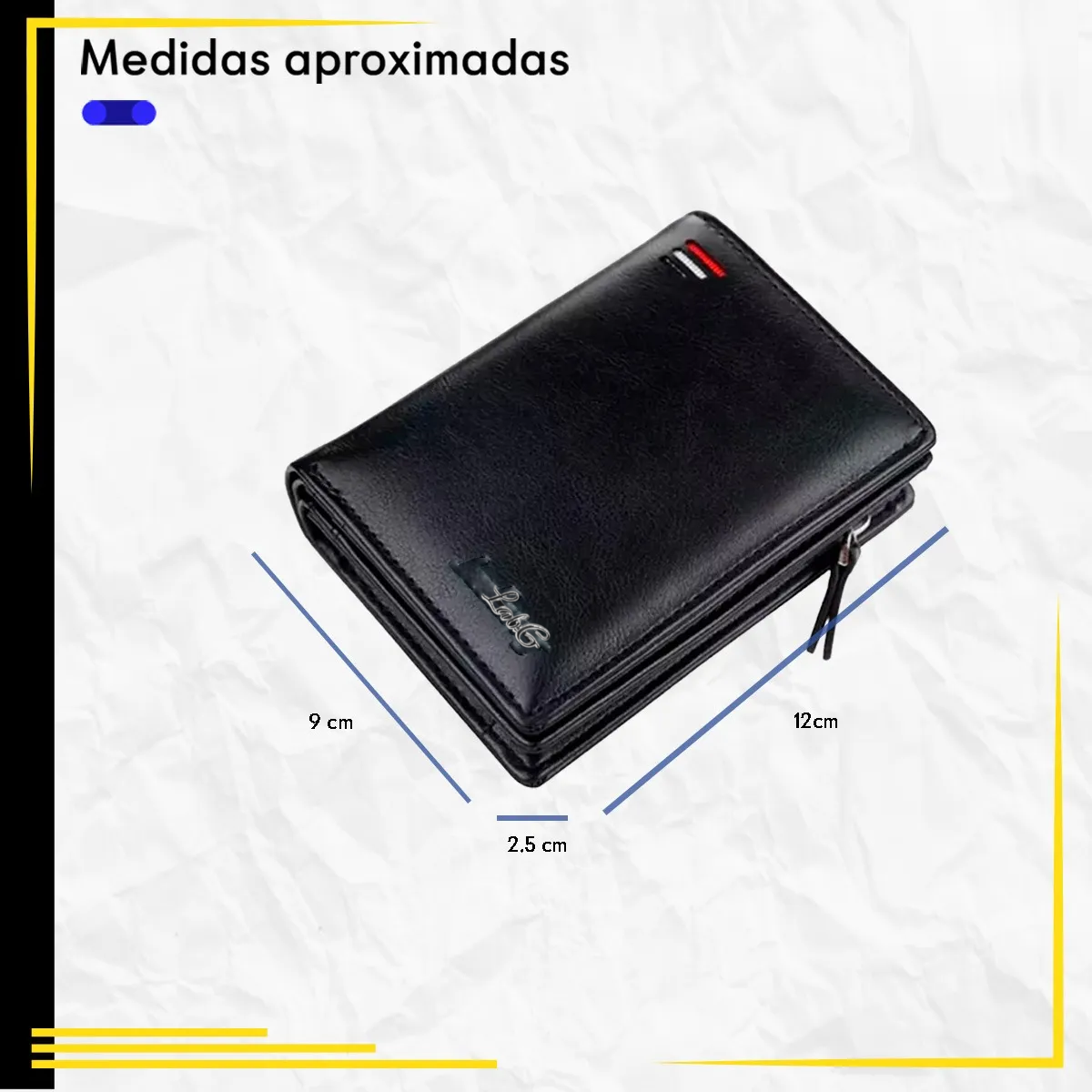 Foto 5 pulgar | Cartera Minimalista Para Hombre Tarjetero Billetera Lab.g Negro