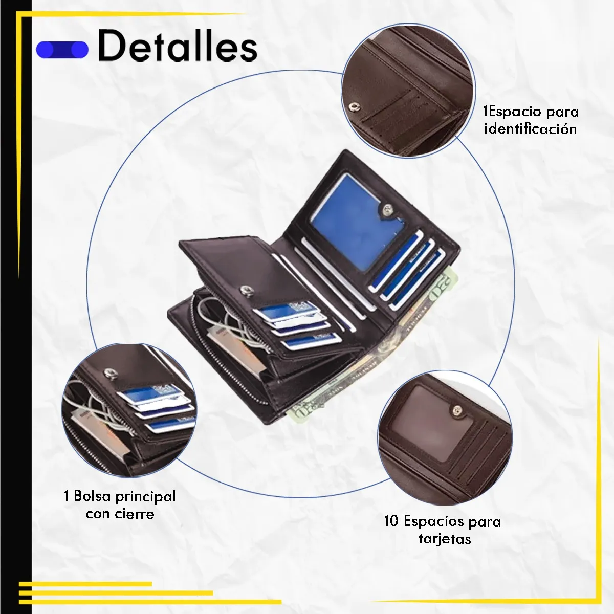 Foto 4 pulgar | Cartera Minimalista Para Hombre Tarjetero Billetera Lab.g Marrón