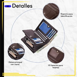 Foto 3 | Cartera Minimalista Para Hombre Tarjetero Billetera Lab.g Marrón