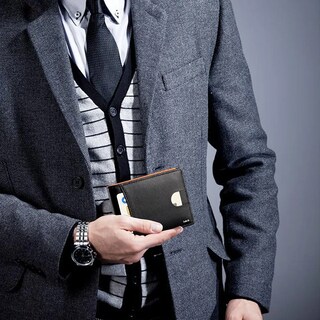 Foto 5 | Cartera De Cuero Con Rfid Bloqueo Para Hombre Mujer Lab.g Negro