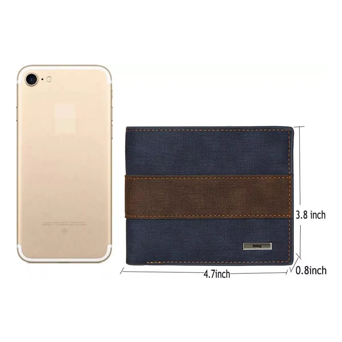 Foto 3 pulgar | Cartera Billetera Belug De Cuero Con Múltiples Tarjetas Hombre Azul Marino Con Cafe Oscuro