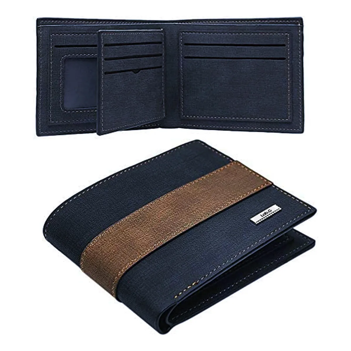 Foto 5 pulgar | Cartera Billetera De Cuero Con Múltiples Tarjetas Para Hombre Mezclilla  Lab.g Azul
