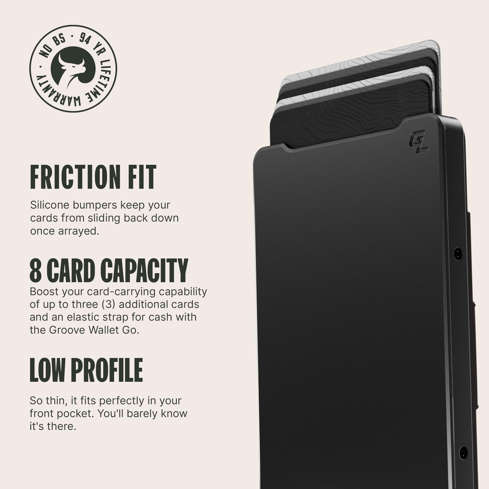 Foto 4 pulgar | Wallet Groove Life Groove Wallet Go Gun De Metal Y Piel Marrón - Venta Internacional.