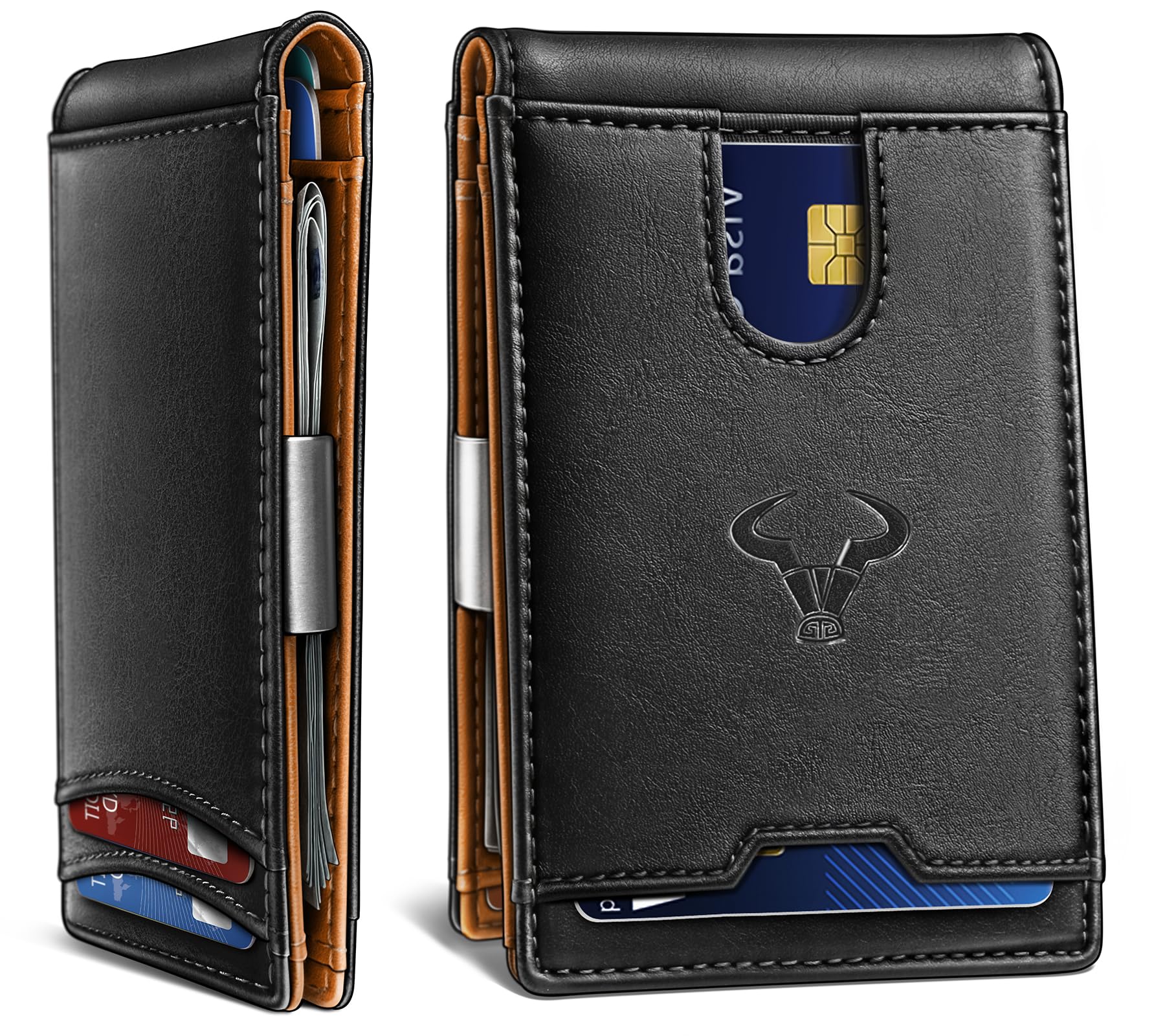 Foto 2 pulgar | Billetera Bulliant De Piel Delgada Con Bloqueo Rfid, 11 Tarjetas Para Hombre - Venta Internacional.