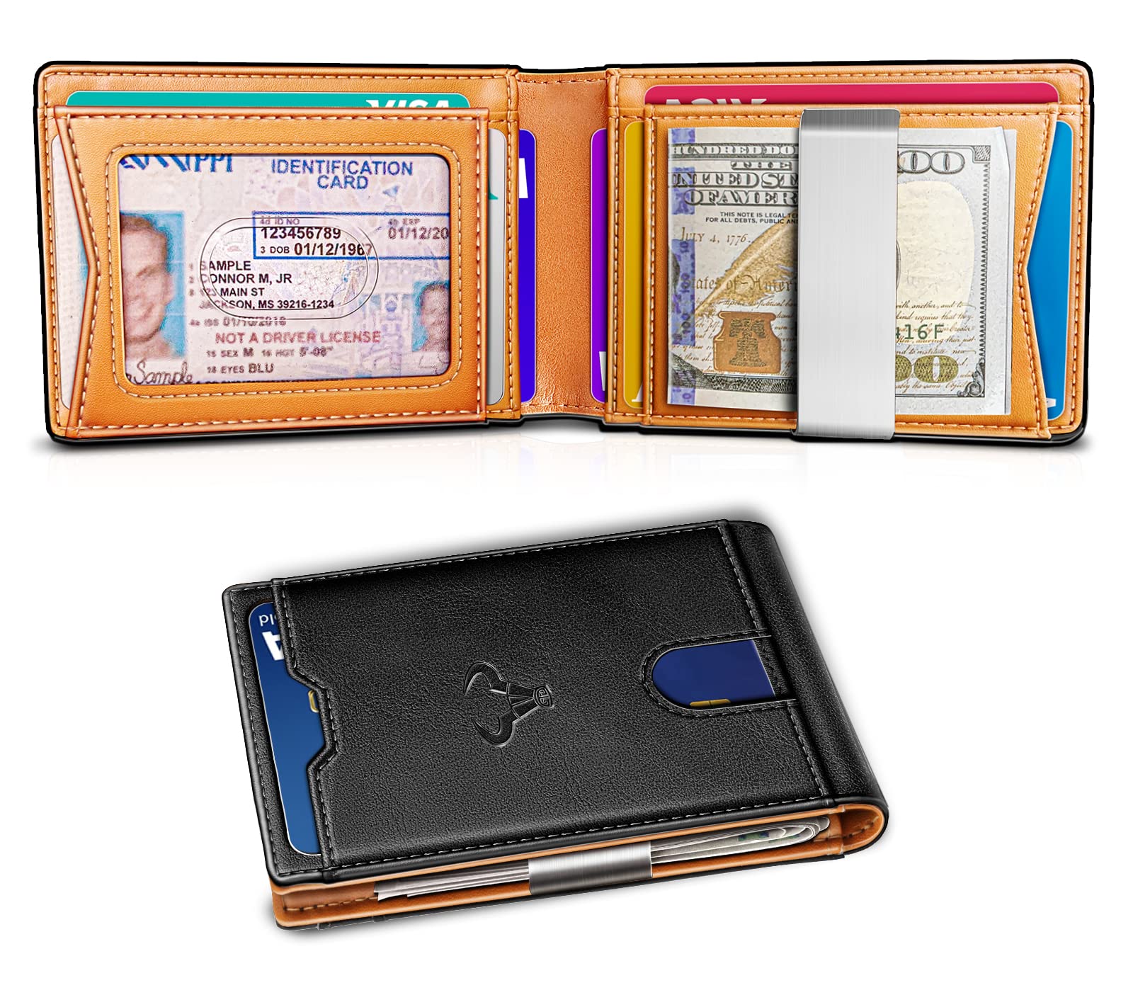 Foto 3 pulgar | Billetera Bulliant De Piel Delgada Con Bloqueo Rfid, 11 Tarjetas Para Hombre - Venta Internacional.