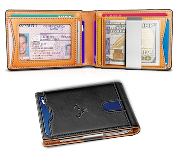 Foto 2 | Billetera Bulliant De Piel Delgada Con Bloqueo Rfid, 11 Tarjetas Para Hombre - Venta Internacional.