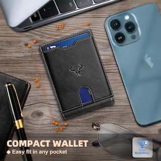 Foto 5 | Billetera Bulliant De Piel Delgada Con Bloqueo Rfid, 11 Tarjetas Para Hombre - Venta Internacional.