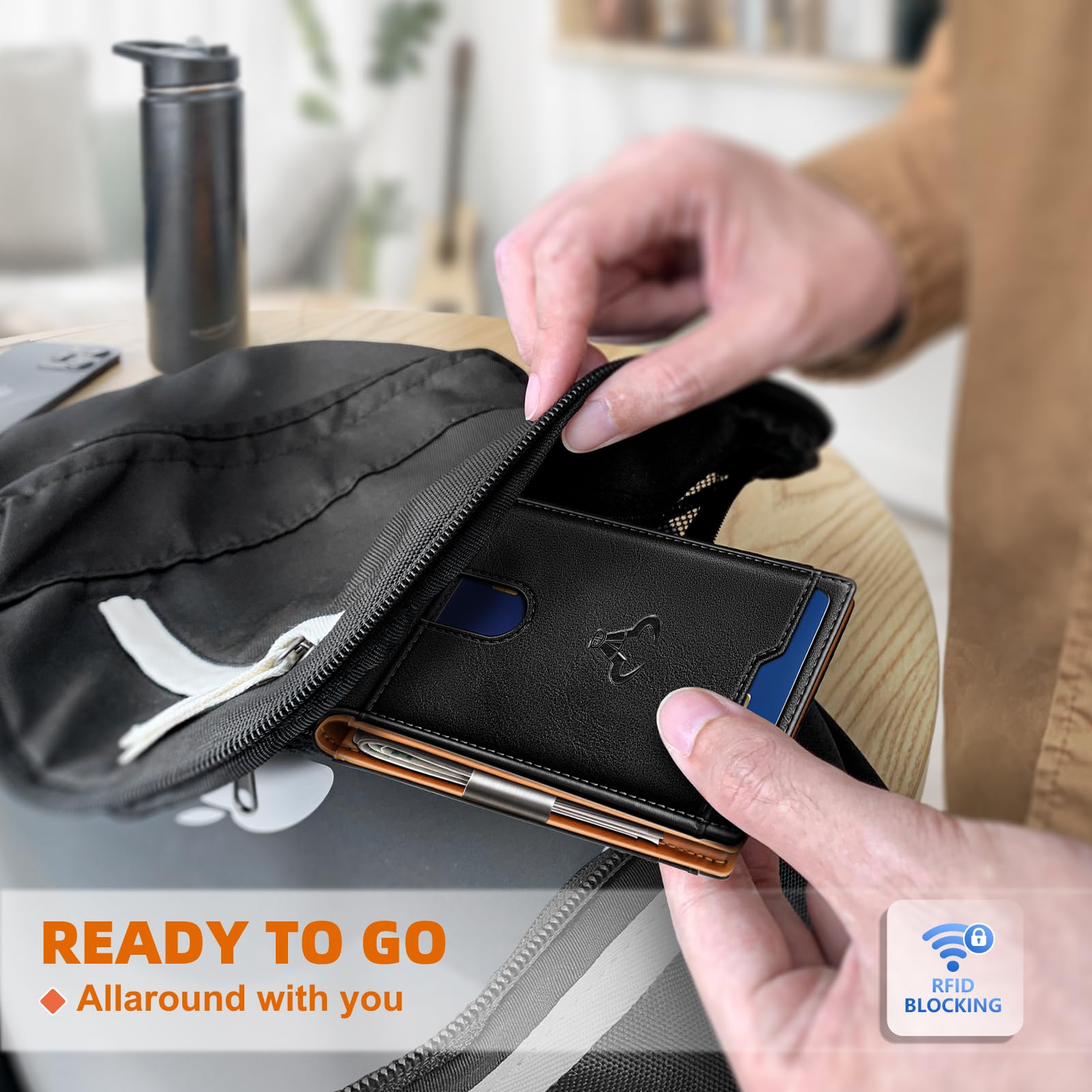 Foto 6 | Billetera Bulliant De Piel Delgada Con Bloqueo Rfid, 11 Tarjetas Para Hombre - Venta Internacional.