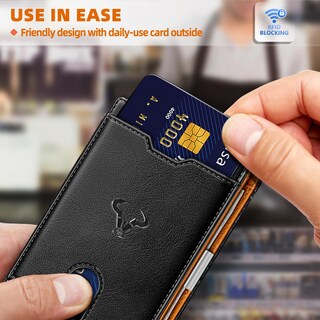 Foto 7 | Billetera Bulliant De Piel Delgada Con Bloqueo Rfid, 11 Tarjetas Para Hombre - Venta Internacional.