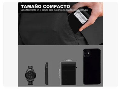 Foto 2 | Cartera Xtellar Antirrobo De Lujo Con Tarjetero Metálico Y Avanzada Protección Rfid