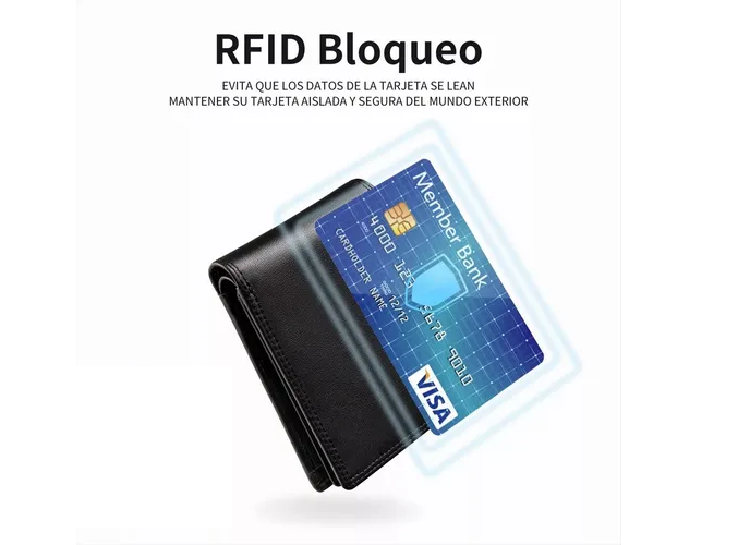 Foto 6 pulgar | Cartera de Piel para Hombre Xtellar Protección RFID