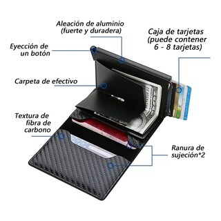 Foto 3 | Billetera Desplegable De Piel Para Efectivo, Tarjetas Eo Safe Imports Esi-19898 Gris