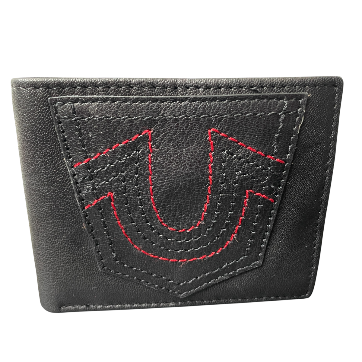Foto 2 pulgar | Cartera De Piel Para Caballero True Religion Costuras Rojas