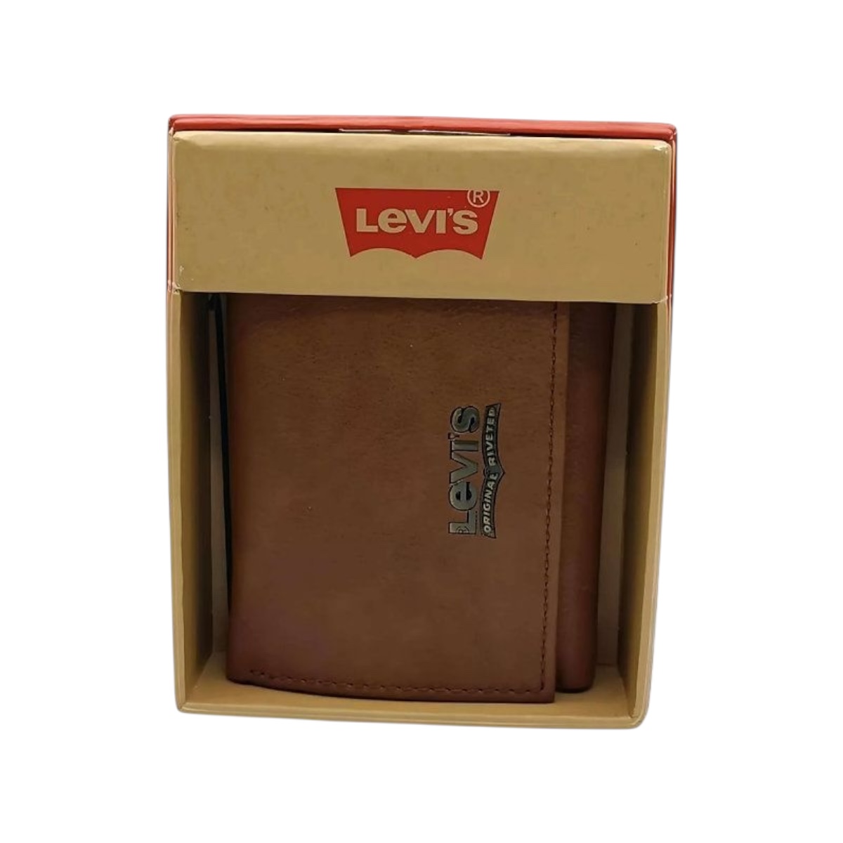 Foto 6 pulgar | Cartera De Caballero Levis Tan Miel Original Riveted