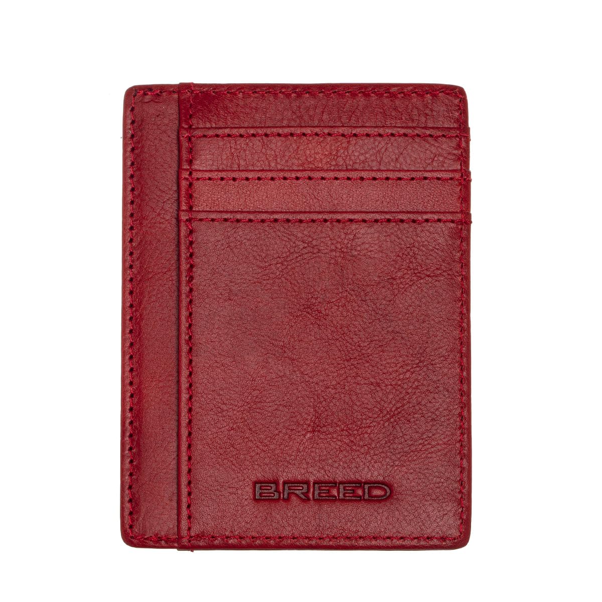 Foto 2 pulgar | Cartera Con Bolsillo Frontal Breed Chase De Piel Auténtica Roja - Venta Internacional.