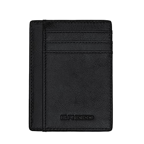 Foto 3 pulgar | Cartera Con Bolsillo Frontal Breed Chase De Piel Auténtica Negra - Venta Internacional.