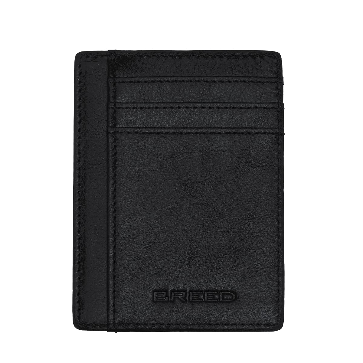 Foto 4 pulgar | Cartera Con Bolsillo Frontal Breed Chase De Piel Auténtica Negra - Venta Internacional.