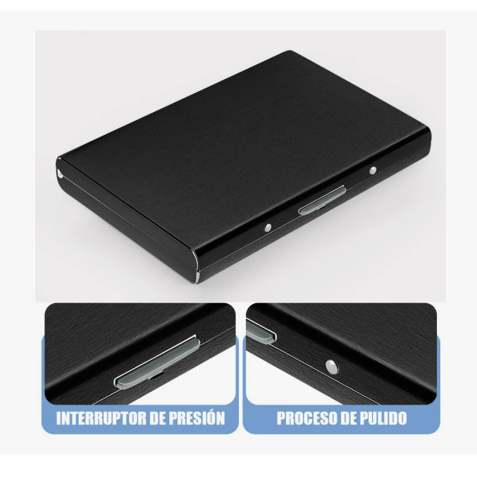 Foto 4 pulgar | 2pz Tarjetero Metal Acero Inoxidable Cartera Credito