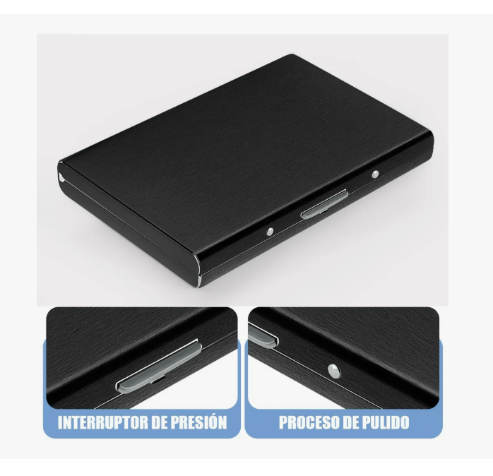 Foto 4 pulgar | 2pz Tarjetero Metal Acero Inoxidable Cartera Credito