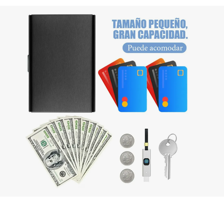 Foto 5 pulgar | 2pz Tarjetero Metal Acero Inoxidable Cartera Credito